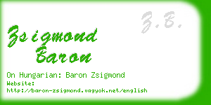 zsigmond baron business card